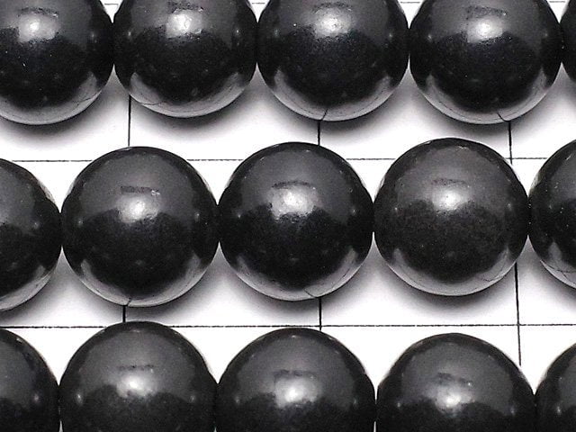 [Video] Russia Shungite AAA Round 8mm 1strand beads (aprx.15inch/38cm)