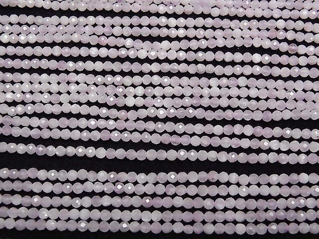 [Video] High Quality! Nigerian Kunzite AA+ Faceted Round 2mm 1-strand beads (approx. 15 inches/37 cm)