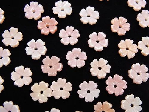 Carving, Flower, Mother of Pearl (Shell Beads) Pearl & Shell Beads