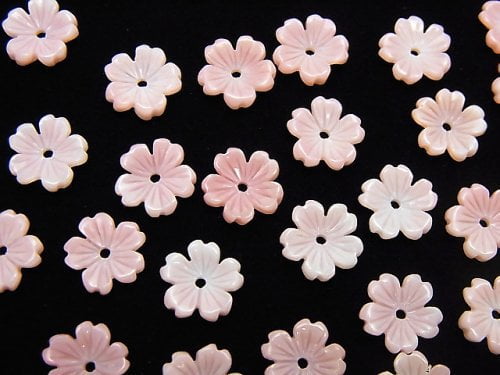 Carving, Flower, Mother of Pearl (Shell Beads) Pearl & Shell Beads