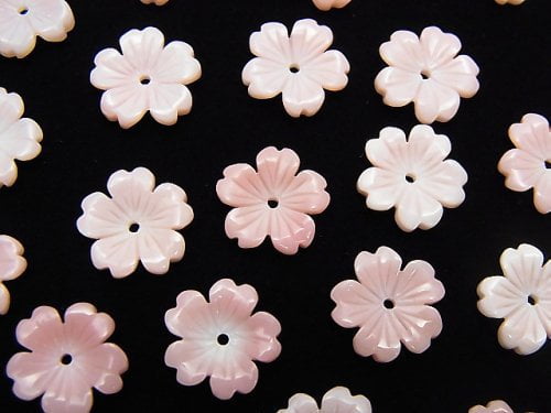 Carving, Flower, Mother of Pearl (Shell Beads) Pearl & Shell Beads