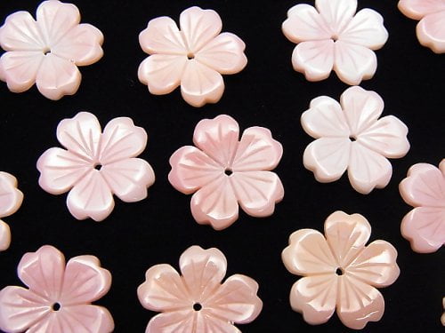 Carving, Flower, Mother of Pearl (Shell Beads) Pearl & Shell Beads