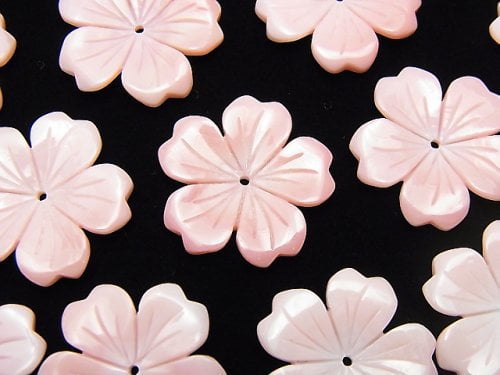 Carving, Flower, Mother of Pearl (Shell Beads) Pearl & Shell Beads