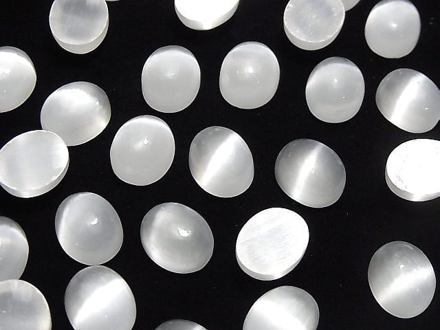 [Video] Selenite  Oval  Cabochon 12x10mm 2pcs