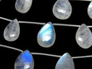 [Video]High Quality Rainbow Moonstone AA++ Pear shape (Smooth) Size Gradation 1strand beads (aprx.7inch/17cm)