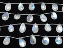 [Video]High Quality Rainbow Moonstone AA++ Pear shape (Smooth) Size Gradation 1strand beads (aprx.7inch/17cm)