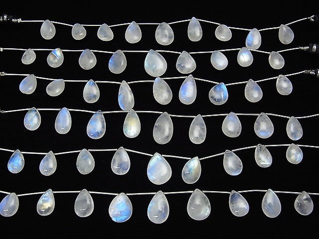 [Video] High Quality Rainbow Moonstone AA++ Pear shape (Smooth) Size Gradation 1strand beads (aprx.7inch / 17cm)