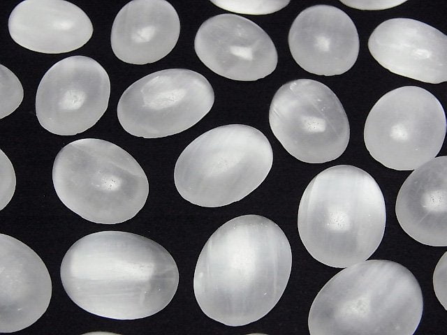 [Video] Selenite  Oval  Cabochon 20x15mm 1pc