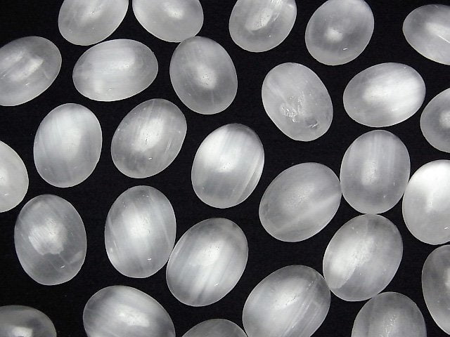 [Video] Selenite  Oval  Cabochon 20x15mm 1pc