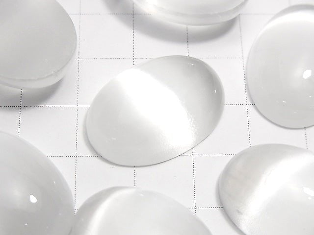 [Video] Selenite  Oval  Cabochon 25x18mm 1pc