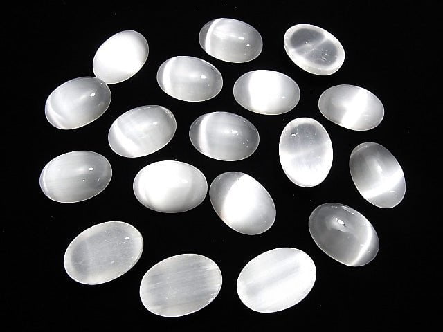 [Video] Selenite  Oval  Cabochon 25x18mm 1pc