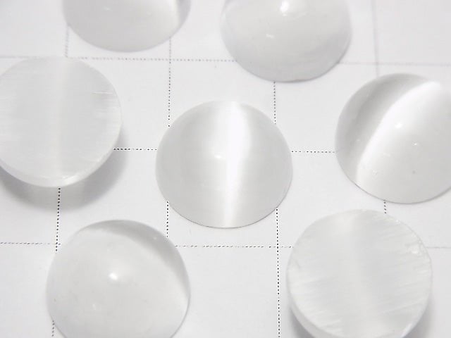 [Video] Selenite Round Cabochon 12x12mm 1pc