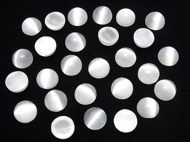 [Video] Selenite Round Cabochon 12x12mm 1pc