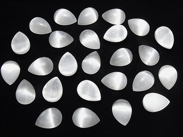 [Video] Selenite Pear shape Cabochon 18x13mm 1pc