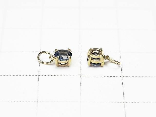高品質倫敦藍托帕石 AAA 圓形刻面 4x4x3mm 吊墜 [10K 黃金] 1 件 [日本]