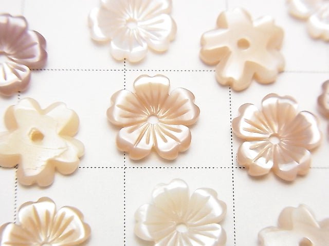 [Video] High Quality Pink Shell AAA Flower 8mm Center Hole 3pcs