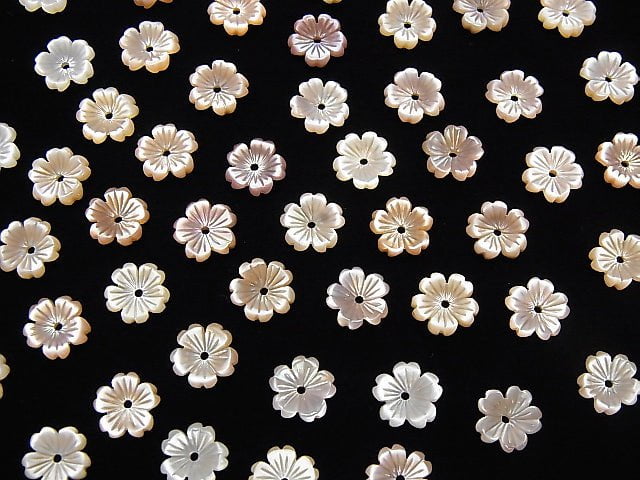 [Video] High Quality Pink Shell AAA Flower 8mm Center Hole 3pcs