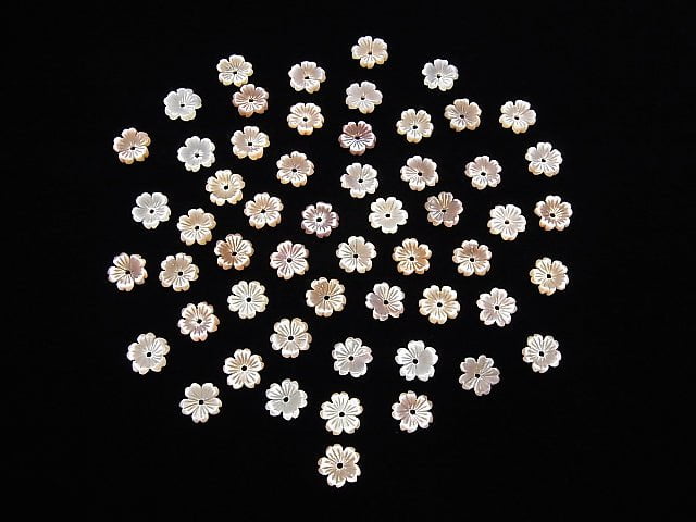 [Video] High Quality Pink Shell AAA Flower 8mm Center Hole 3pcs