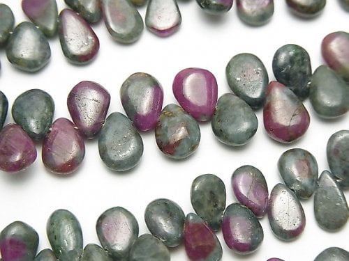 Pear Shape, Ruby in Zoisite Gemstone Beads