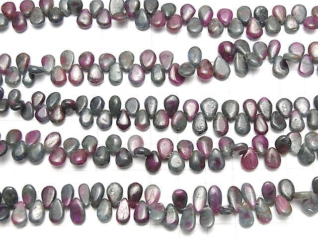 Ruby in Zoisite Pear shape (Smooth) half or 1strand beads (aprx.7inch/18cm)