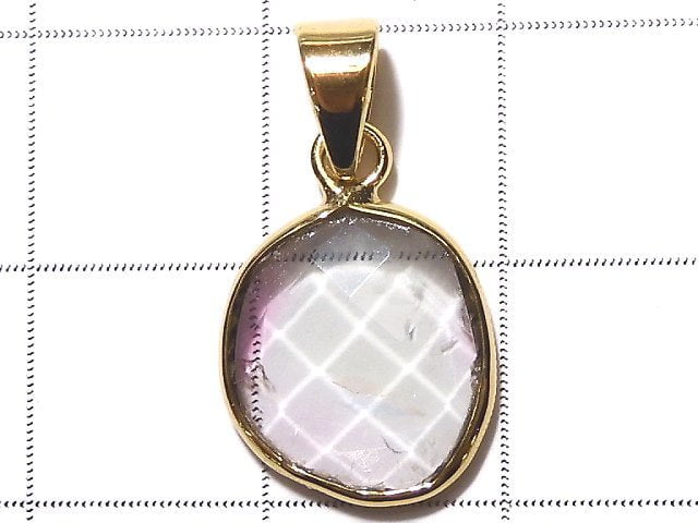 [Video] [One of a kind] Bi-color Tourmaline AAA- Pendant 18KGP NO.51