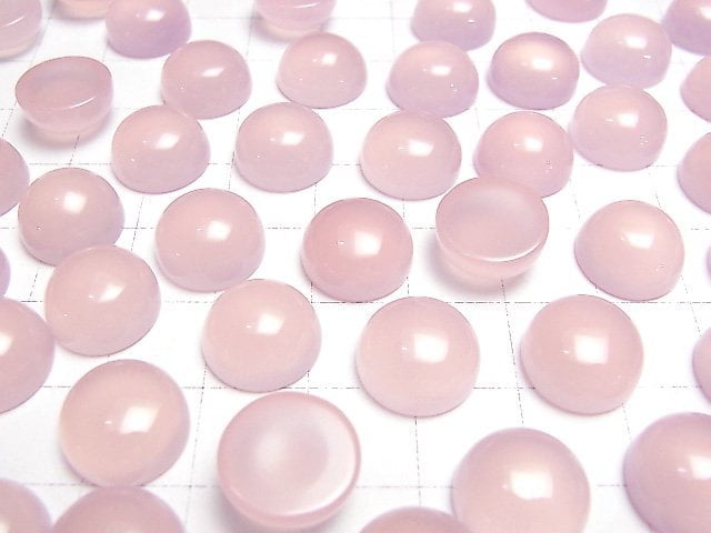 [Video]High Quality Pink Purple Chalcedony AAA Round Cabochon 12x12mm 4pcs