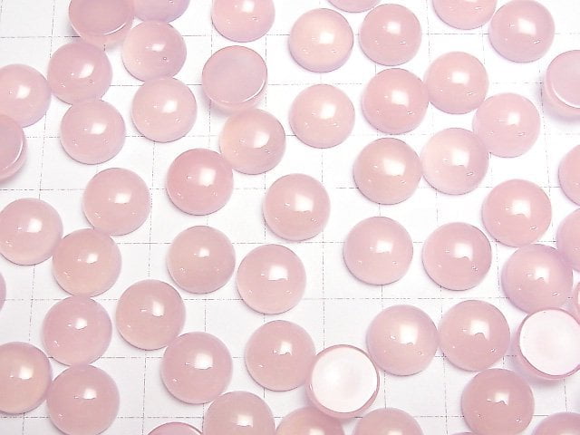 [Video]High Quality Pink Purple Chalcedony AAA Round Cabochon 12x12mm 4pcs