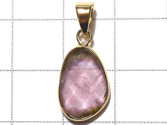 [Video] [One of a kind] Bi-color Tourmaline AAA- Pendant 18KGP NO.53