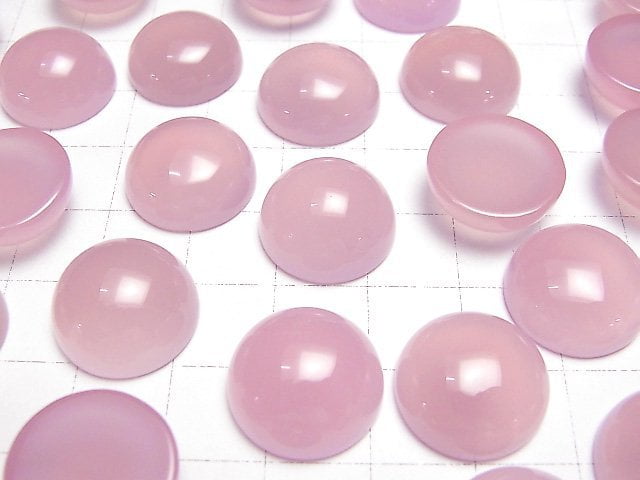 [Video]High Quality Pink Purple Chalcedony AAA Round Cabochon 16x16mm 2pcs