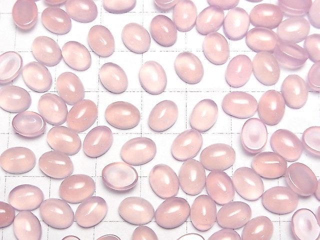 [Video]High Quality Pink Purple Chalcedony AAA Oval Cabochon 8x6mm 5pcs