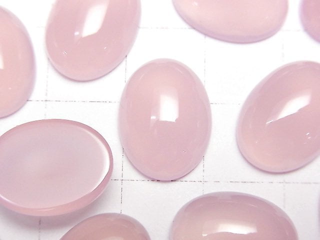 [Video]High Quality Pink Purple Chalcedony AAA Oval Cabochon 16x12mm 4pcs