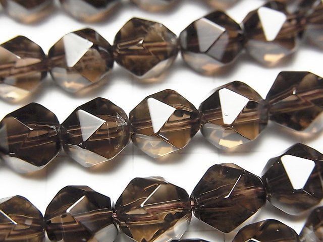 Smoky Quartz AAA 20Faceted Round 8mm 1/4 or 1strand beads (aprx.15inch/36cm)