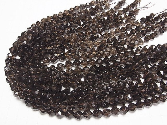 Smoky Quartz AAA 20Faceted Round 8mm 1/4 or 1strand beads (aprx.15inch/36cm)