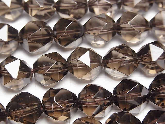 Smoky Quartz AAA 20Faceted Round 10mm 1/4 or 1strand beads (aprx.15inch/36cm)