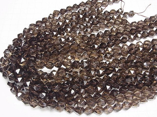 Smoky Quartz AAA 20Faceted Round 10mm 1/4 or 1strand beads (aprx.15inch/36cm)