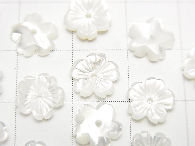 [Video] High Quality White Shell AAA Flower 8mm Center Hole 4pcs