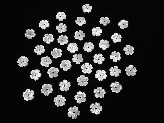 [Video] High Quality White Shell AAA Flower 8mm Center Hole 4pcs