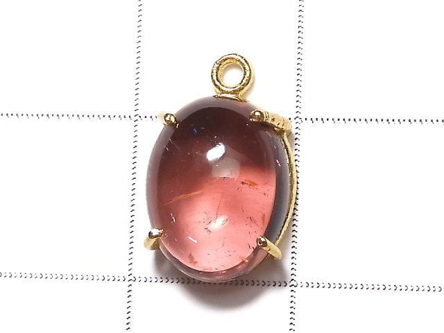 [Video] [One of a kind] High Quality Pink Tourmaline AAA Bezel Setting 18KGP 1pc NO.15