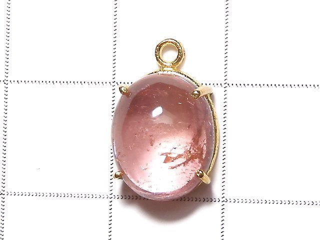 [Video] [One of a kind] High Quality Pink Tourmaline AAA Bezel Setting 18KGP 1pc NO.16