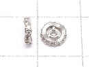 Metal Rondelle 6x6x2mm Silver (with CZ) 3pcs