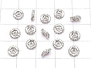 Metal Rondelle 6x6x2mm Silver (with CZ) 3pcs