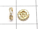 Metal Rondelle 6x6x2mm Gold (with CZ) 3pcs