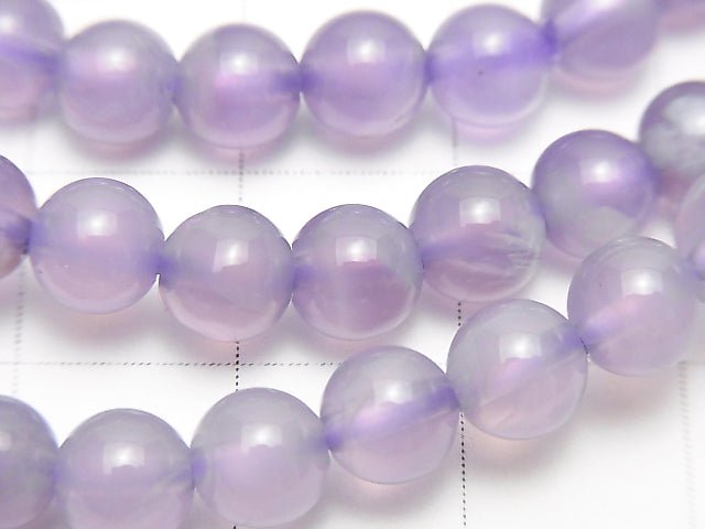 [Video] Indonesia Natural Color Purple Chalcedony AAA- Round 5.5-6mm 1strand (Bracelet)