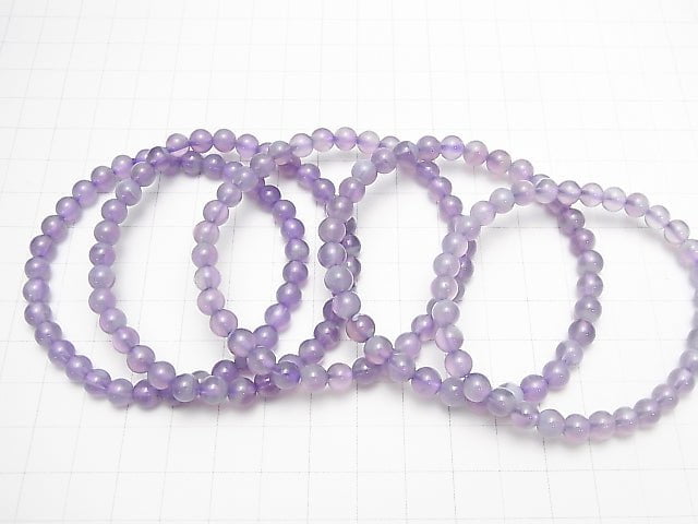 [Video] Indonesia Natural Color Purple Chalcedony AAA- Round 5.5-6mm 1strand (Bracelet)