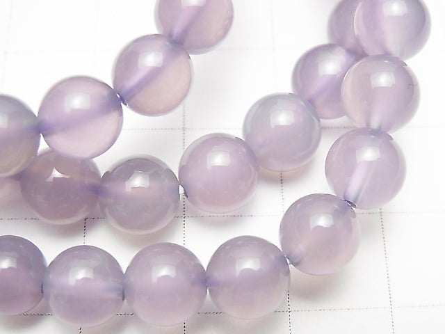 [Video] Indonesia Natural Color Purple Chalcedony AAA- Round 7.5mm 1strand (Bracelet)