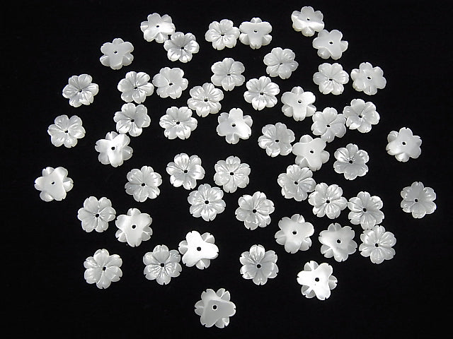 [Video] High Quality White Shell AAA Flower 10mm Center Hole 3pcs