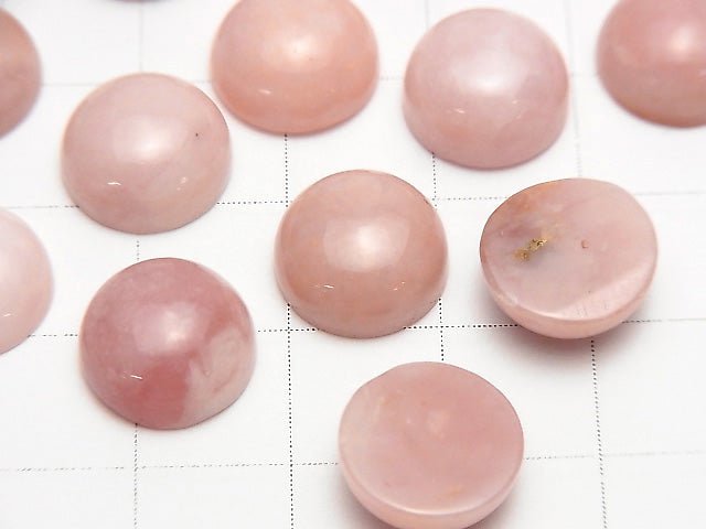 Pink Opal AA + Round Cabochon 11x11mm 2pcs