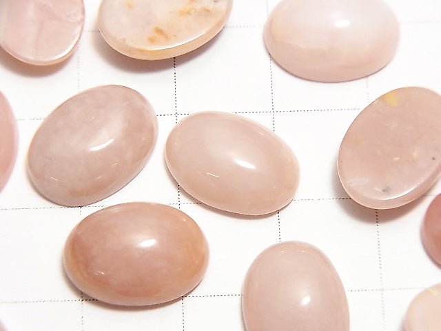 [Video] Pink Opal AA + Oval Cabochon 14x10mm 2pcs