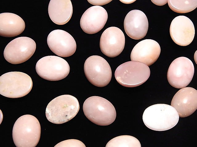 [Video]Pink Opal AA + Oval Cabochon 16x12mm 2pcs