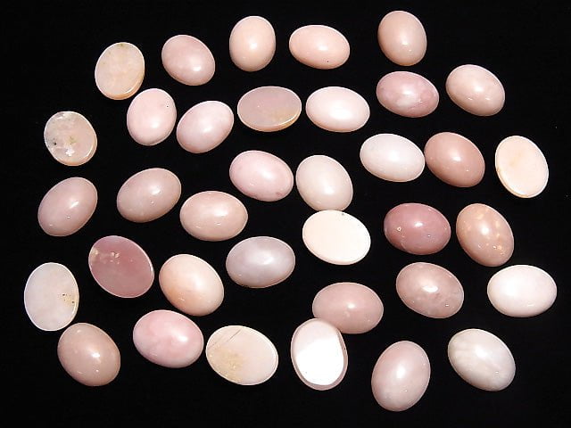 [Video]Pink Opal AA + Oval Cabochon 16x12mm 2pcs